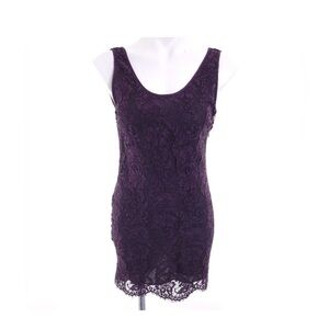 Wilfred Hemon Elegant Purple Lace Mini Bodycon Dress with side zipper / XS